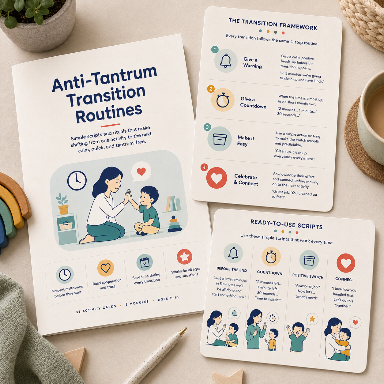 Anti-Tantrum Transition Routines printable scripts